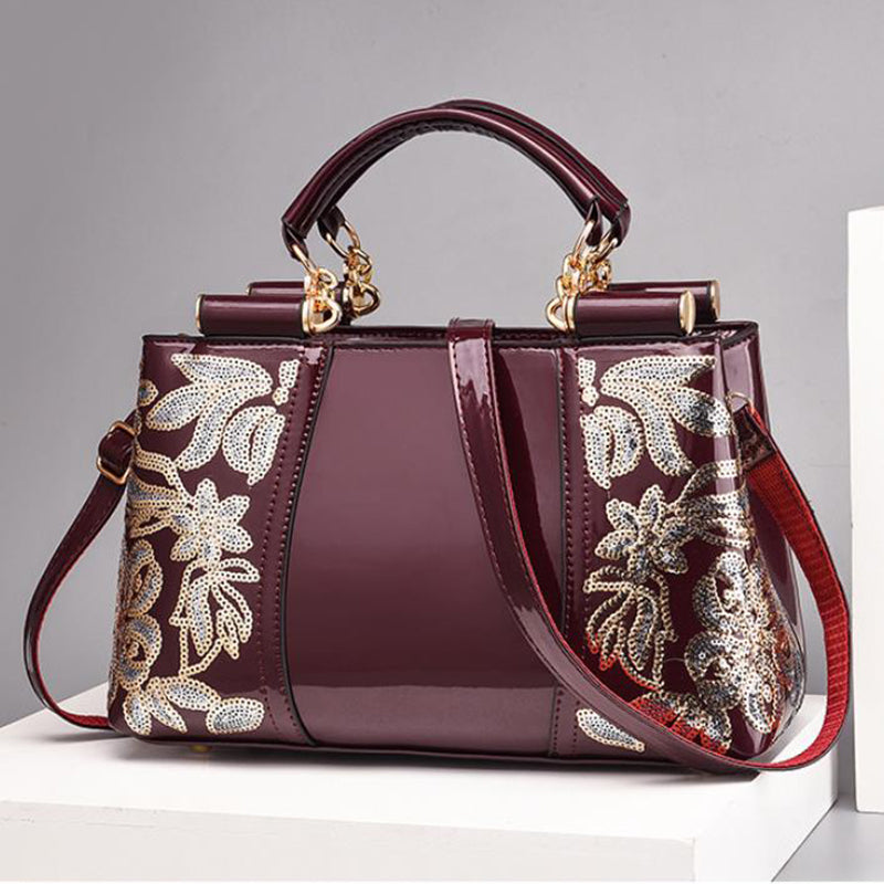Women's Sequin Embroidered Shoulder Bag – Retro Handbag for Work & Events Secondary image